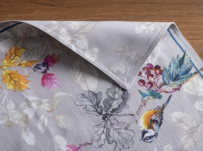 Maison d' Hermine Placemats Set of 4 100% Cotton Washable Cloth Place Mats, Reusable Table Mats for Thanksgiving Christmas Decorations Kitchen Dining Party Wedding (Equinoxe - Grey, 13" x 19")