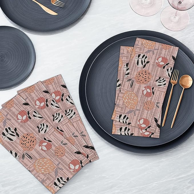 RUVANTI Cloth Napkins Set of 6 Cotton 100%, 18x18 Inches Napkins Cloth Washable, Soft, Absorbent. Cotton Napkins for Parties, Christmas, Thanksgiving, Weddings, Dinner Napkins Cloth - Dusty Palette