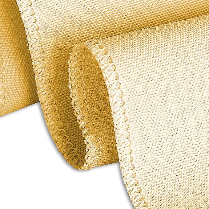 LinenTablecloth 90 x 132-Inch Rectangular Polyester Tablecloth with Rounded Corners, Gold