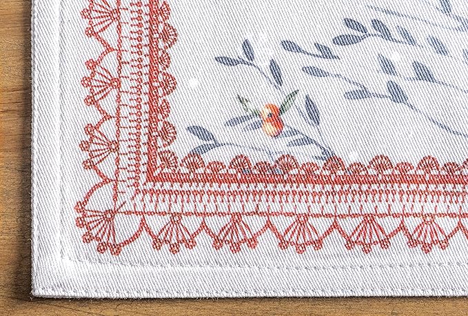 Maison d' Hermine Placemats Set of 4 100% Cotton Washable Cloth Place Mats, Reusable Table Mats for Thanksgiving Christmas Decorations Kitchen Dining Party Wedding (Fairy Christmas, 13" x 19")