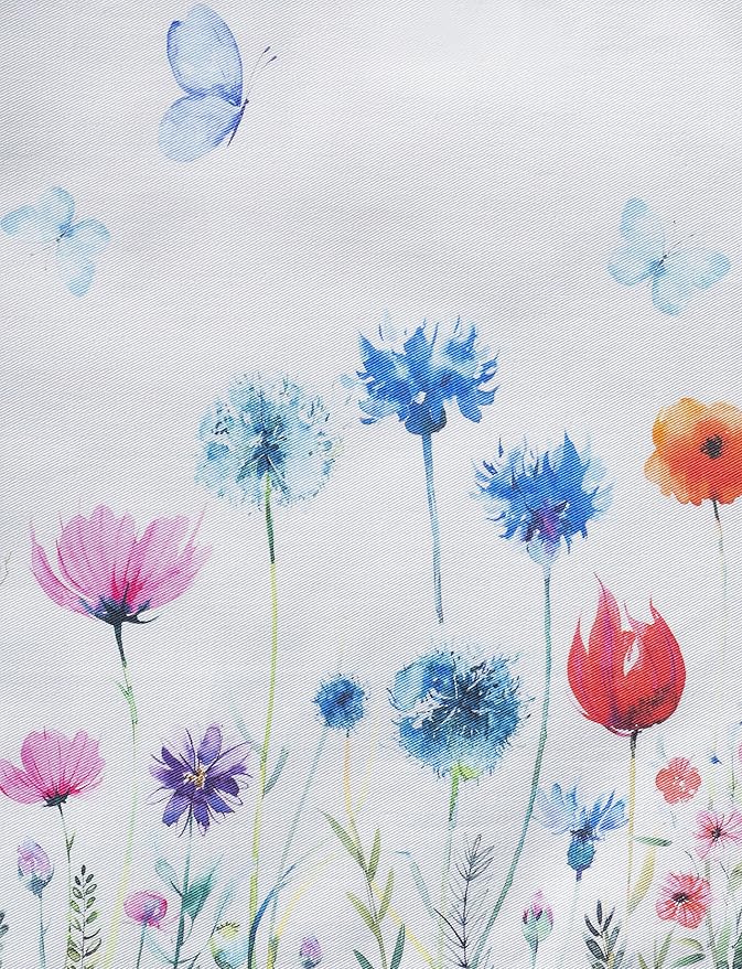 Maison d' Hermine Placemats Set of 4 100% Cotton Washable Cloth Place Mats, Reusable Table Mats for Kitchen Dining Decoration, Party, Wedding, Restaurant Spring/Summer (Flower In The Field, 13" x 19")