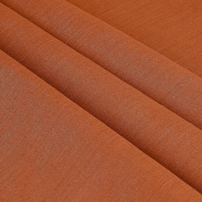 D'Moksha Homes Linen Rust Tablecloth 60 x 132 Inch - 100% Pure Linen Rectangular Tablecloth - Machine Washable Table Cloth for Fall and Halloween